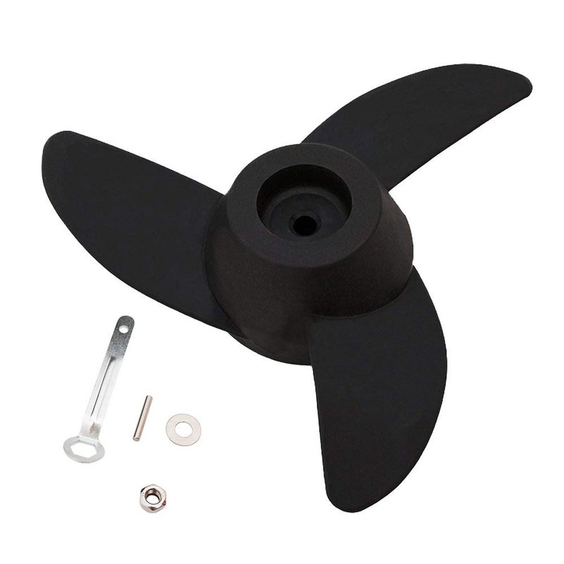 U-BCOO Propellers Electric Outboard Motor Prop for 55lb, 62lb, 86lb Trolling Motors Mount Accessories/Boat 3-Blades (Black) - Image 1